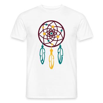Traumfänger / Dreamcatcher PERLEN - Männer T-Shirt - Weiß - Vorne - AI Model Male 178 dark (178cm)