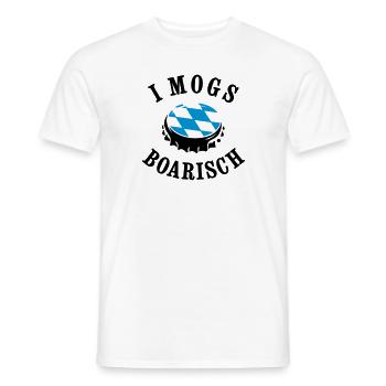 BAYERN, I MOGS BOARISCH, KRONKORKEN MIT RAUTE - Männer T-Shirt - Weiß - Vorne - AI Model Male 178 dark (178cm)