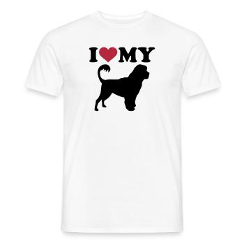 Portugiesischer Wasserhund - Männer T-Shirt - Weiß - Vorne - AI Model Male 178 dark (178cm)