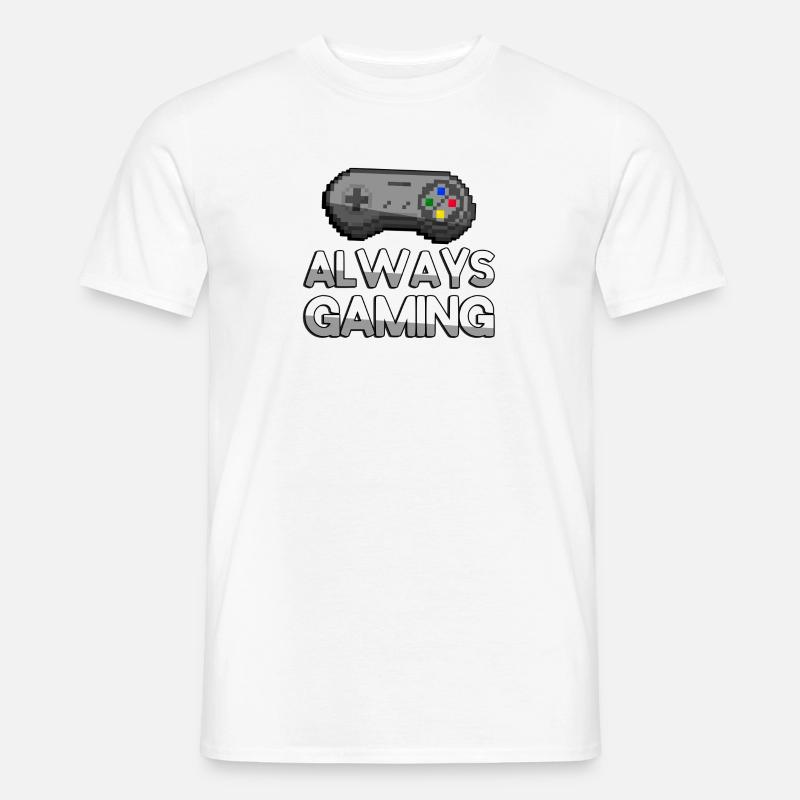 ALWAYS GAMING + SNES Controller - Gaming - Männer T-Shirt - Weiß