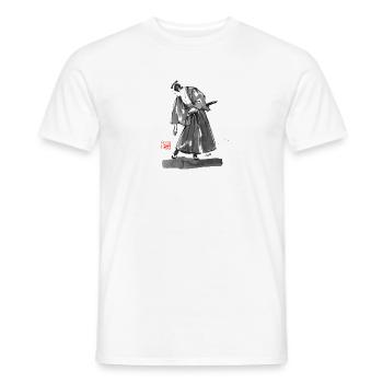samurai checking his zoori - Men's T-Shirt - white - Front - AI Model Male 178 dark (178cm)