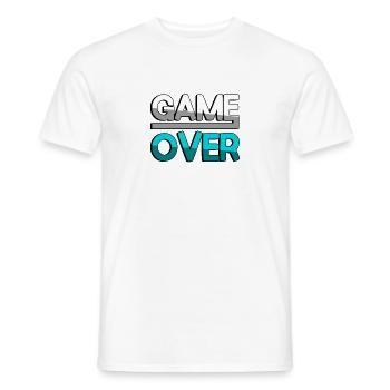 GAME OVER (Turquoise) - Gaming - Men's T-Shirt - white - Front - AI Model Male 178 dark (178cm)