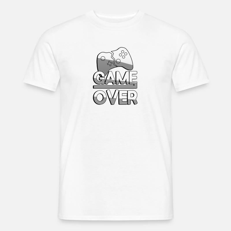 GAME OVER (Weiß) + Controller - Gaming - Männer T-Shirt - Weiß