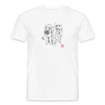 2 Hunde - Männer T-Shirt - Weiß - Vorne - AI Model Male 178 dark (178cm)