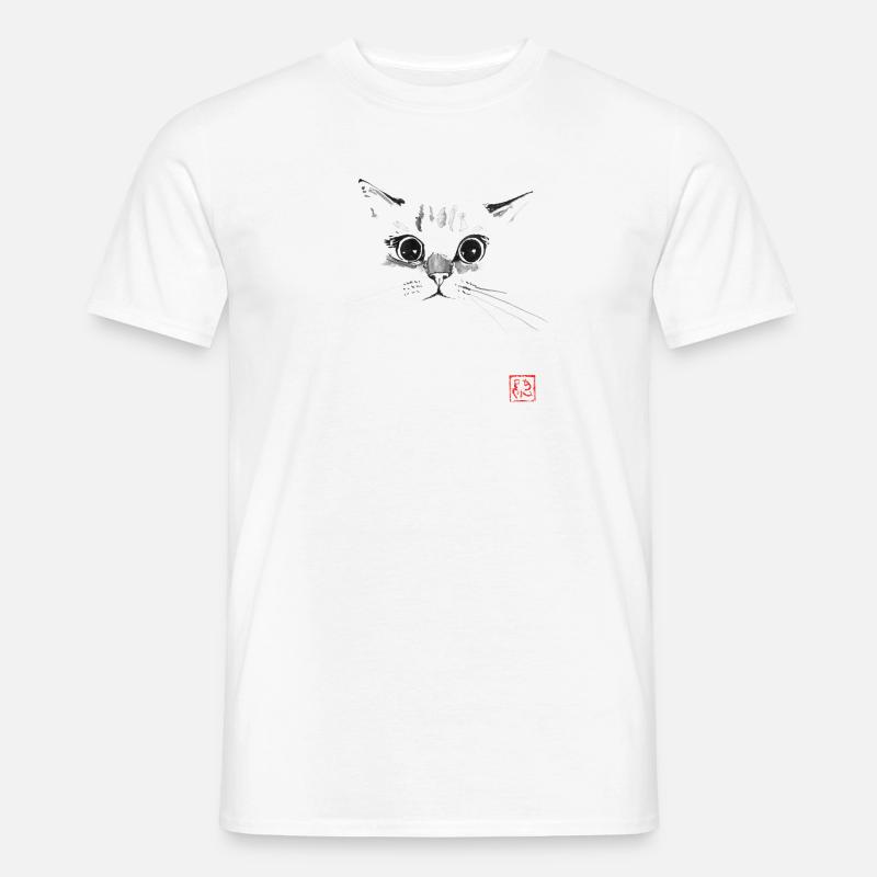 Katzengesicht - Männer T-Shirt - Weiß