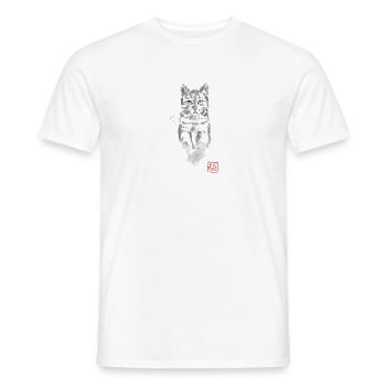 Katze im Baum beobachten - Männer T-Shirt - Weiß - Vorne - AI Model Male 178 dark (178cm)
