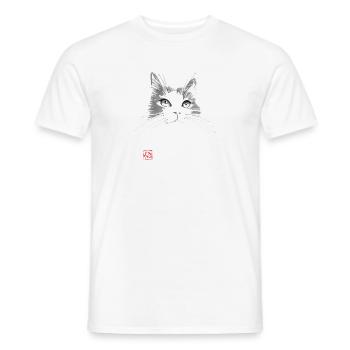 Katzengesicht - Männer T-Shirt - Weiß - Vorne - AI Model Male 178 dark (178cm)