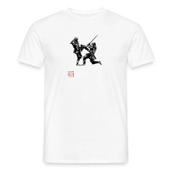 Samurai Fight - Men's T-Shirt - white - Front - AI Model Male 178 dark (178cm)