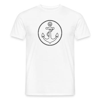 Bateau d’ancre Navire Nautique - T-shirt homme - blanc - Devant - AI Model Male 178 dark (178cm)