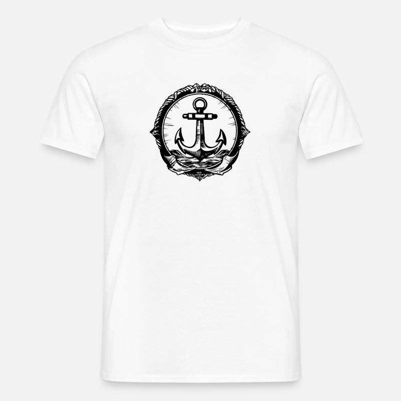 Anker Boot Schiff Nautik - Männer T-Shirt - Weiß