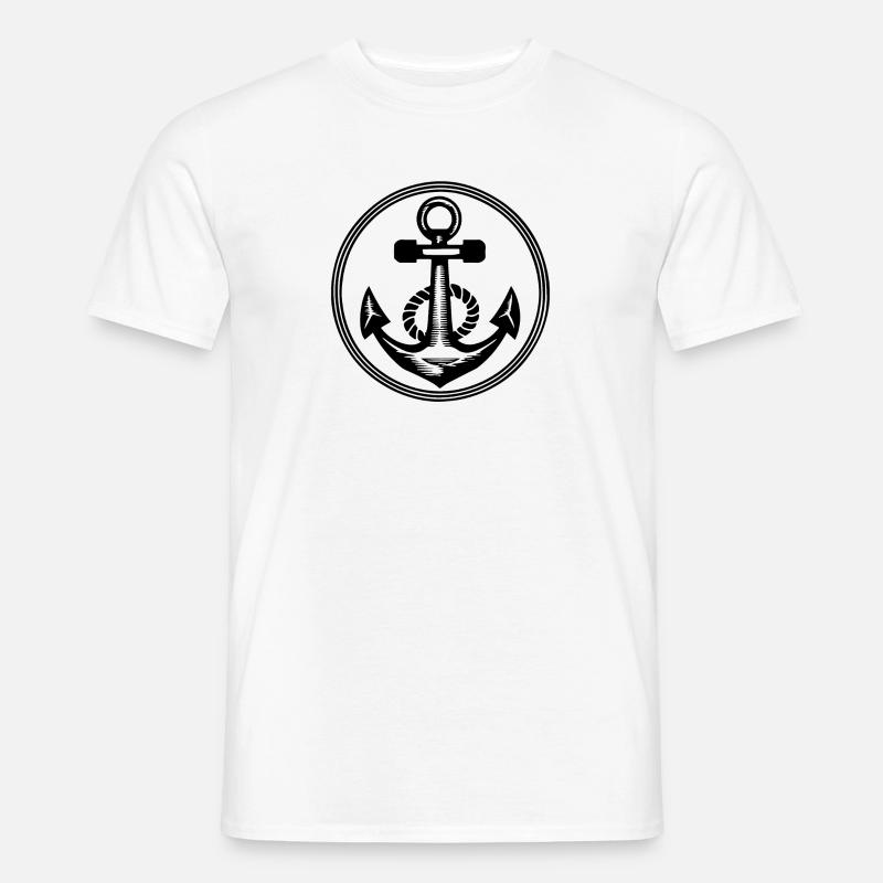Anker Boot Schiff Nautik - Männer T-Shirt - Weiß