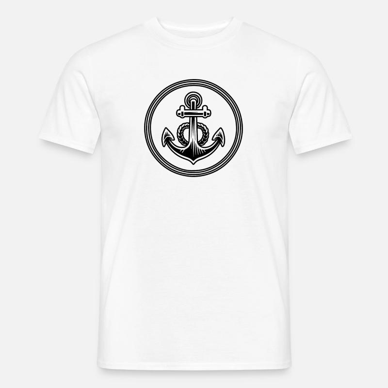 Anker Boot Schiff Nautik - Männer T-Shirt - Weiß