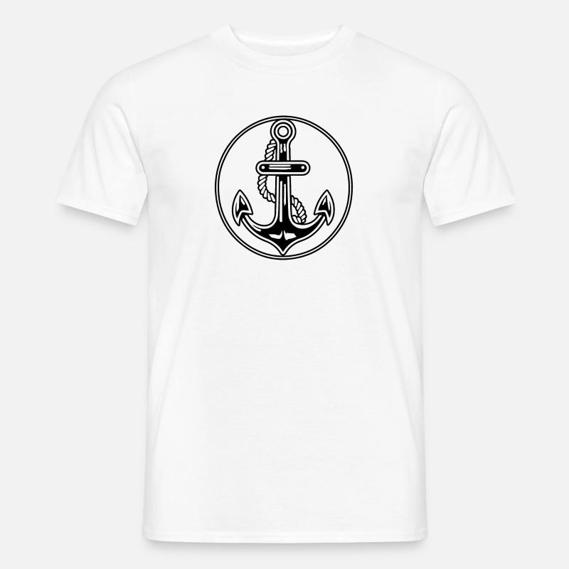 Anker Boot Schiff Nautik - Männer T-Shirt - Weiß