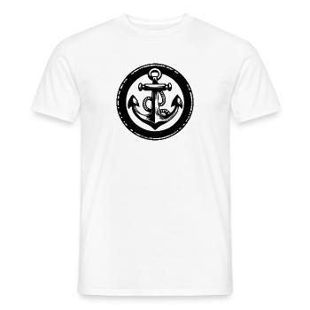 Bateau d’ancre Navire Nautique - T-shirt homme - blanc - Devant - AI Model Male 178 dark (178cm)