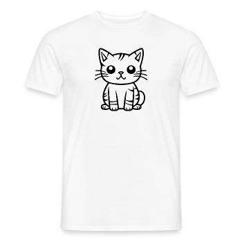 Cat Cat Kitten Cat Lady - Men's T-Shirt - white - Front - AI Model Male 178 dark (178cm)