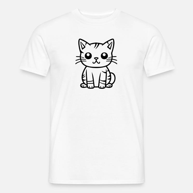 Katze Katzen Kätzchen Katzendame - Männer T-Shirt - Weiß