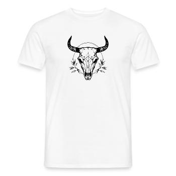 Cow Skull Boho - Men's T-Shirt - white - Front - AI Model Male 178 dark (178cm)