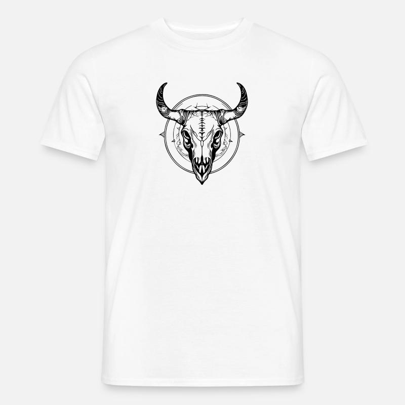 Kuh Schädel Boho - Männer T-Shirt - Weiß