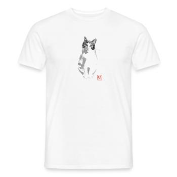 interrogative cat - T-shirt homme - blanc - Devant - AI Model Male 178 dark (178cm)