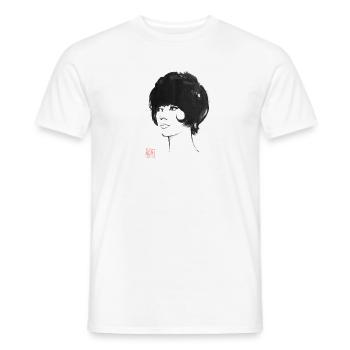 60's hair cut - Men's T-Shirt - white - Front - AI Model Male 178 dark (178cm)
