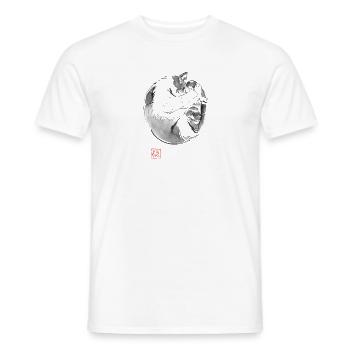 round cat - T-shirt homme - blanc - Devant - AI Model Male 178 dark (178cm)