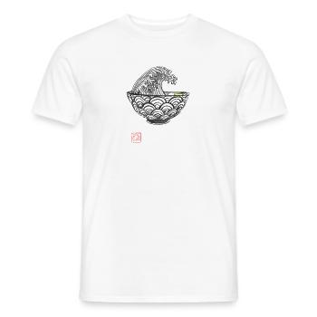 ramen wave - Men's T-Shirt - white - Front - AI Model Male 178 dark (178cm)