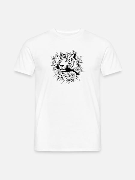 Tiger Raubkatze - Männer T-Shirt - Weiß