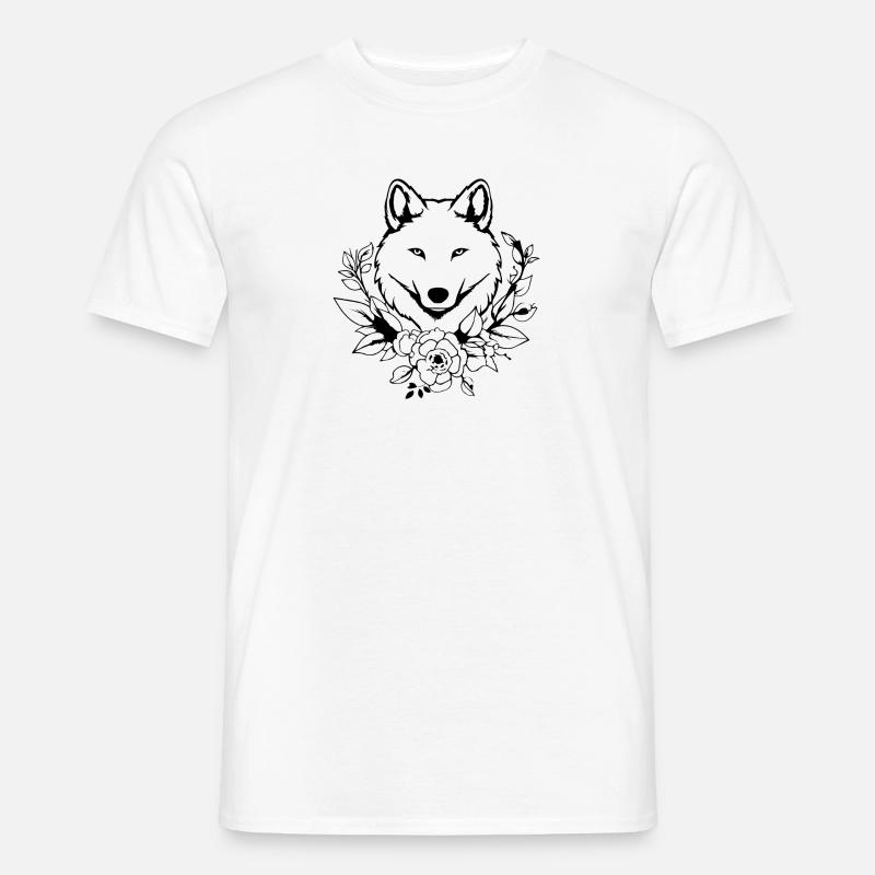 Wolf - Männer T-Shirt - Weiß
