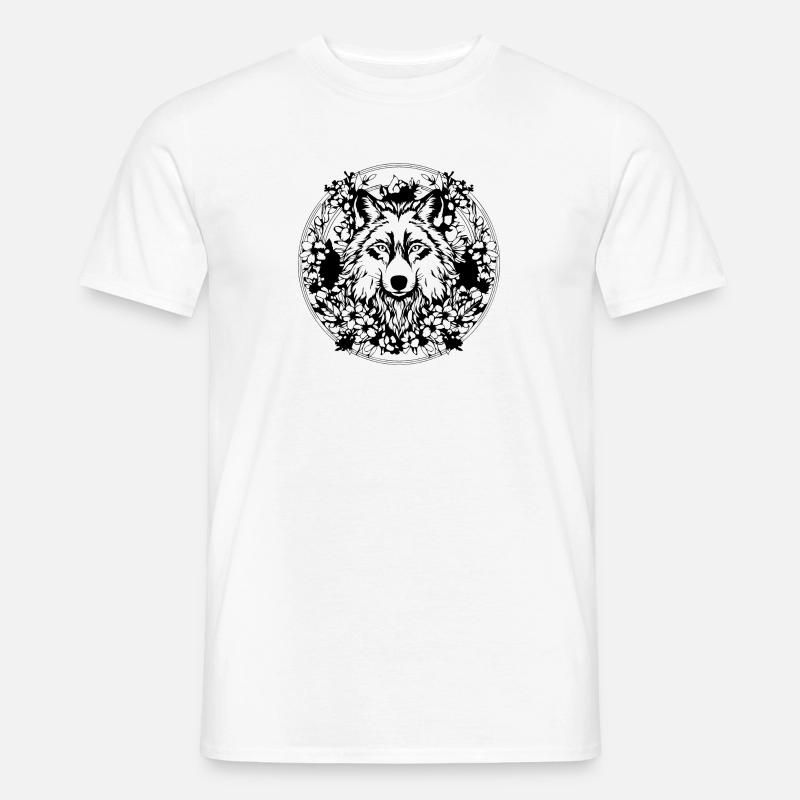 Wolf - Männer T-Shirt - Weiß