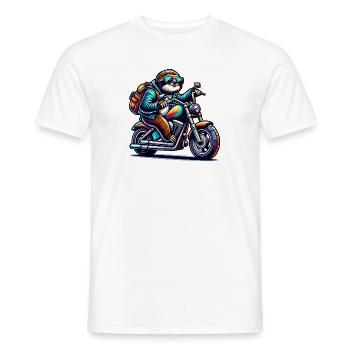 Vintage Biker Sloth Auf Chopper Design - Männer T-Shirt - Weiß - Vorne - AI Model Male 178 dark (178cm)
