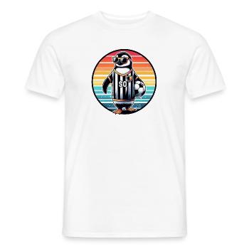 Pinguin Vogel Fußball Spieler Ball Champion Fan - Männer T-Shirt - Weiß - Vorne - AI Model Male 178 dark (178cm)