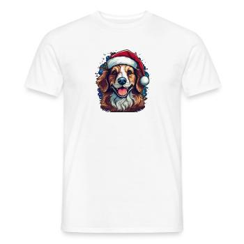 Weihnachten Hund Design - Männer T-Shirt - Weiß - Vorne - AI Model Male 178 dark (178cm)