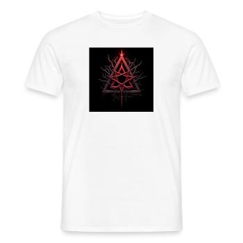 Triangle ornament entwined with roots red black - Men's T-Shirt - white - Front - AI Model Male 178 dark (178cm)