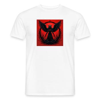 Winged demon in black against red background - Men's T-Shirt - white - Front - AI Model Male 178 dark (178cm)