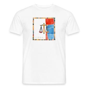 Libra zodiac sign mosaic - harmony and balance - Men's T-Shirt - white - Front - AI Model Male 178 dark (178cm)