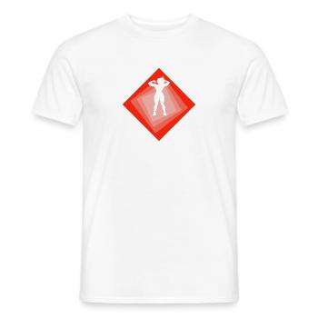 Bodybuilding Dumbbell - Men's T-Shirt - white - Front - AI Model Male 178 dark (178cm)