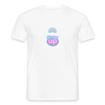 Grow Up Motivational Minimalist Art - Men's T-Shirt - white - Front - AI Model Male 178 dark (178cm)