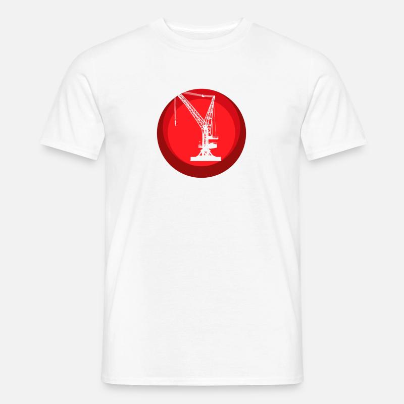 Kran Bauarbeiter - Männer T-Shirt - Weiß
