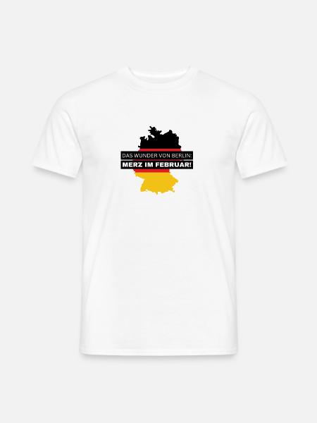 Zur Bundestagswahl 2025: Merz im Februar - Männer T-Shirt - Weiß