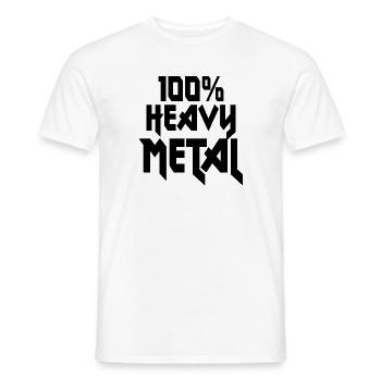 100 Heavy Metal Hard Rock - T-shirt homme - blanc - Devant - AI Model Male 178 dark (178cm)