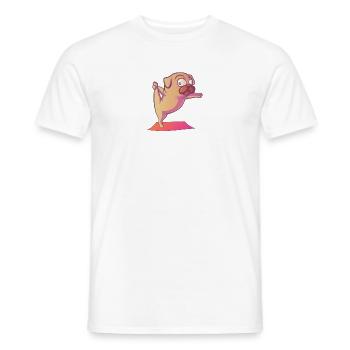 Dog Yoga Fun and Colorful - Men's T-Shirt - white - Front - AI Model Male 178 dark (178cm)