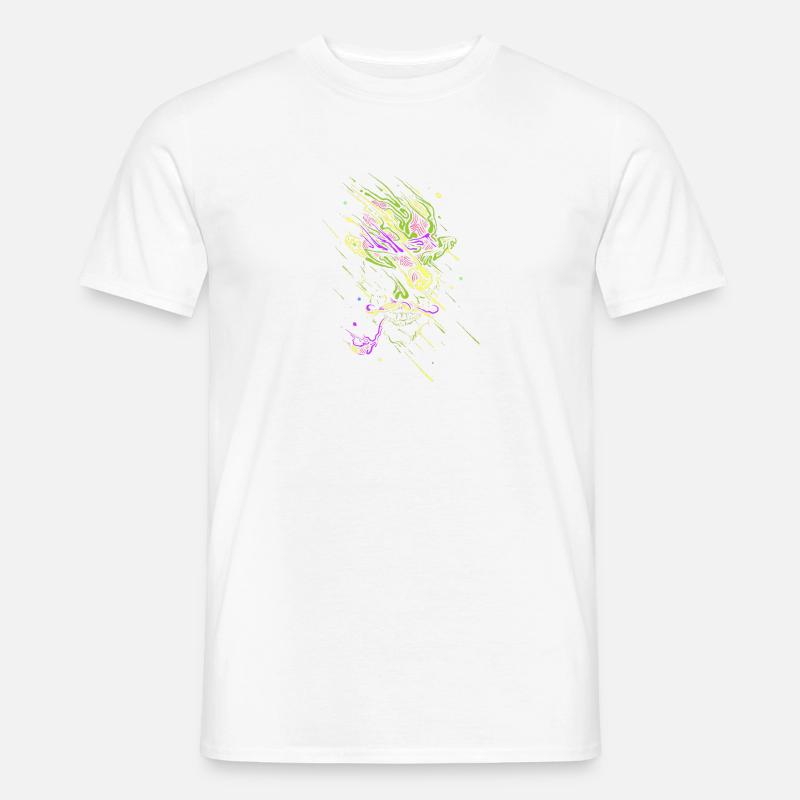 Leuchtender Graffiti-Neonschädel - Männer T-Shirt - Weiß