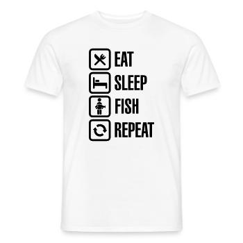 Eat - sleep - fish - repeat - Männer T-Shirt - Weiß - Vorne - AI Model Male 178 dark (178cm)