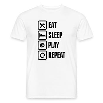 Eat Sleep Basketball Repeat - Men's T-Shirt - white - Front - AI Model Male 178 dark (178cm)