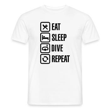 Eat Sleep Dive Repeat - Men's T-Shirt - white - Front - AI Model Male 178 dark (178cm)