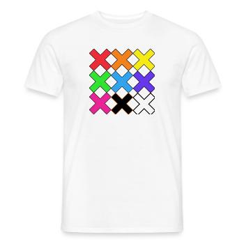 Bunte X Muster auf Schwarz Farben X - Männer T-Shirt - Weiß - Vorne - AI Model Male 178 dark (178cm)