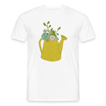 Tissu de l’arrosoir - T-shirt homme - blanc - Devant - AI Model Male 178 dark (178cm)