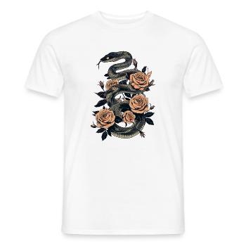 Schlange und Rose Dark Art Design - Männer T-Shirt - Weiß - Vorne - AI Model Male 178 dark (178cm)