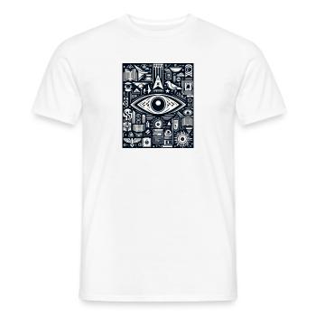 EyeTech (en anglais seulement) - T-shirt homme - blanc - Devant - AI Model Male 178 dark (178cm)