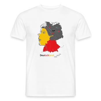 Landkarte mit stylischer Frau und Nationalfarben - Männer T-Shirt - Weiß - Vorne - AI Model Male 178 dark (178cm)